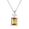 Thumbnail Image 1 of Emerald-Cut Citrine & Square-Cut White Lab-Created Sapphire Necklace Sterling Silver 18&quot;