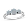 Thumbnail Image 0 of Lab-Created Opal Graduated Three-Stone Ring Sterling Silver