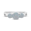 Thumbnail Image 2 of Lab-Created Opal Graduated Three-Stone Ring Sterling Silver