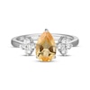 Thumbnail Image 3 of Pear-Shaped Citrine & White Lab-Created Sapphire Ring Sterling Silver