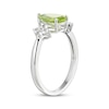 Thumbnail Image 1 of Pear-Shaped Peridot & White Lab-Created Sapphire Ring Sterling Silver