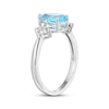 Thumbnail Image 1 of Pear-Shaped Swiss Blue Topaz & White Lab-Created Sapphire Ring Sterling Silver