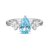 Thumbnail Image 2 of Pear-Shaped Swiss Blue Topaz & White Lab-Created Sapphire Ring Sterling Silver