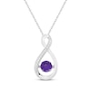 Thumbnail Image 1 of Amethyst & White Lab-Created Sapphire Twist Necklace Sterling Silver 18&quot;