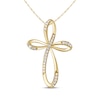 Thumbnail Image 1 of Diamond Loop Cross Necklace 1/10 ct tw 10K Yellow Gold 18&quot;