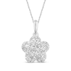 Thumbnail Image 1 of Multi-Diamond Flower Necklace 1/2 ct tw 14K White Gold 18&quot;