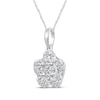 Thumbnail Image 2 of Multi-Diamond Flower Necklace 1/2 ct tw 14K White Gold 18&quot;