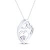 Thumbnail Image 2 of Heart-Shaped Amethyst & White Lab-Created Sapphire Mother & Child Heart Necklace Sterling Silver 18"