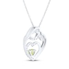 Thumbnail Image 3 of Heart-Shaped Peridot & White Lab-Created Sapphire Mother & Child Heart Necklace Sterling Silver 18&quot;