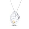 Thumbnail Image 2 of Heart-Shaped Citrine & White Lab-Created Sapphire Mother & Child Heart Necklace Sterling Silver 18"