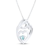 Thumbnail Image 2 of Heart-Shaped Swiss Blue Topaz & White Lab-Created Sapphire Mother & Child Heart Necklace Sterling Silver 18"