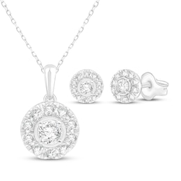 Lab-Grown Diamonds by KAY Halo Gift Set 1-1/2 ct tw 10K White Gold