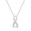 Thumbnail Image 1 of Gift Boxed Awareness Ribbon Diamond Accent Necklace Sterling Silver 18"