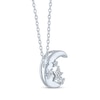 Thumbnail Image 2 of Gift Boxed Moon & Stars Diamond Accent Necklace Sterling Silver 18"