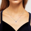 Thumbnail Image 1 of Pear-Shaped Tanzanite & White Lab-Created Sapphire Necklace Sterling Silver 18"