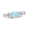 Thumbnail Image 1 of Aquamarine & White Lab-Created Sapphire Ring Sterling Silver