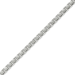 Solid Diamond-Cut Box Chain Bracelet 4.5mm Sterling Silver 8.5&quot;