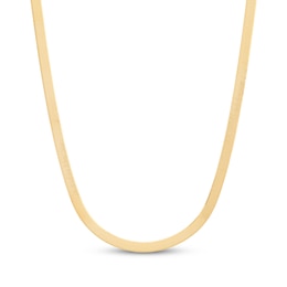 Solid Herringbone Chain Necklace 3mm 10K Yellow Gold 22&quot;