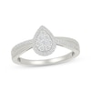 Thumbnail Image 1 of Multi-Diamond Pear-Shaped Halo Promise Ring 1/4 ct tw 10K White Gold