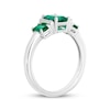 Thumbnail Image 2 of Memories Moments Magic Lab-Created Emerald & Diamond Accent Three-Stone Ring Sterling Silver