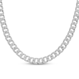 Men's Lab-Grown Diamond Cuban Chain Necklace 5-5/8 ct tw Sterling Silver 22&quot;