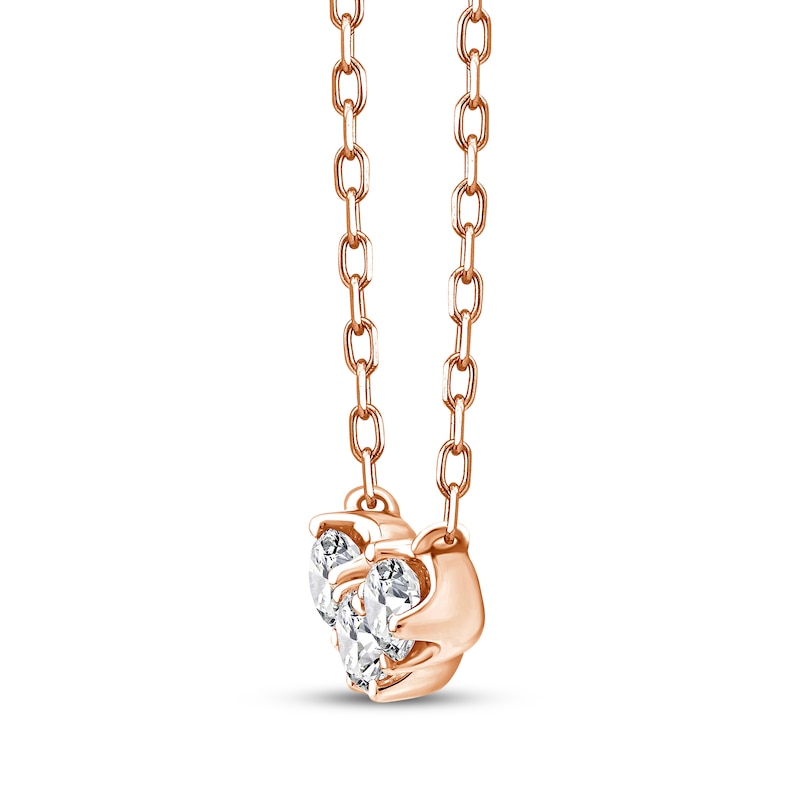 Main Image 2 of Memories Moments Magic Diamond Three-Stone Necklace 1/3 ct tw 10K Rose Gold 18&quot;