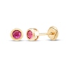 Thumbnail Image 1 of Children's Round-Cut Lab-Created Ruby Stud Earrings 14K Yellow Gold