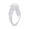 Thumbnail Image 2 of Multi-Diamond Center Oval-Shape Engagement Ring 5/8 ct tw 14K White Gold