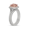 Thumbnail Image 2 of Neil Lane Cushion-Cut Morganite & Diamond Halo Bridal Set 5/8 ct tw 14K Two-Tone Gold