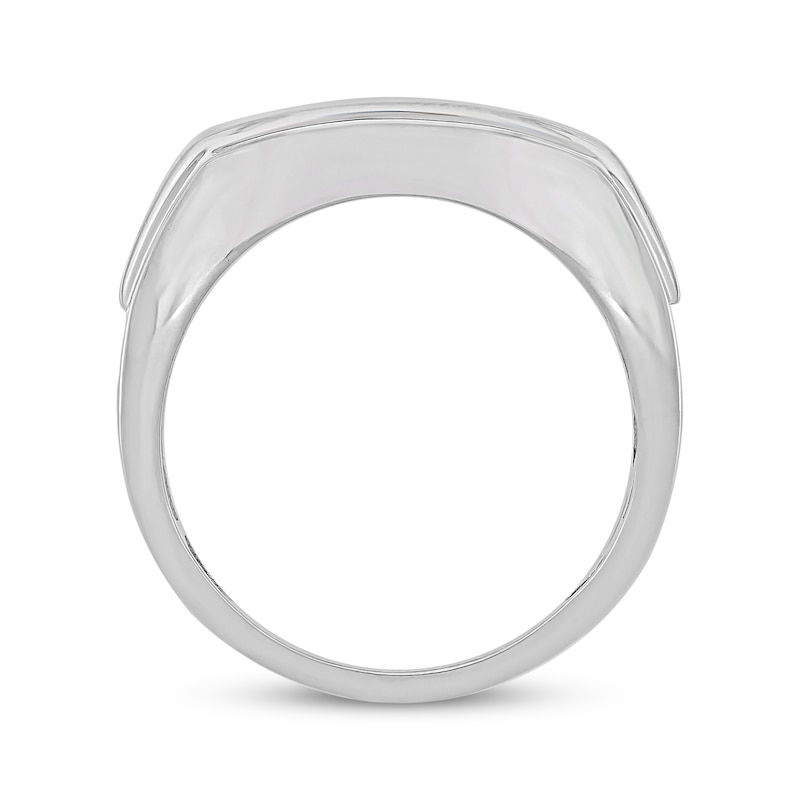 Main Image 3 of Men’s Round-Cut Diamond Wedding Band 1/2 ct tw 10K White Gold