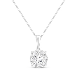 Multi-Diamond Necklace 1/2 ct tw 14K White Gold 19&quot;