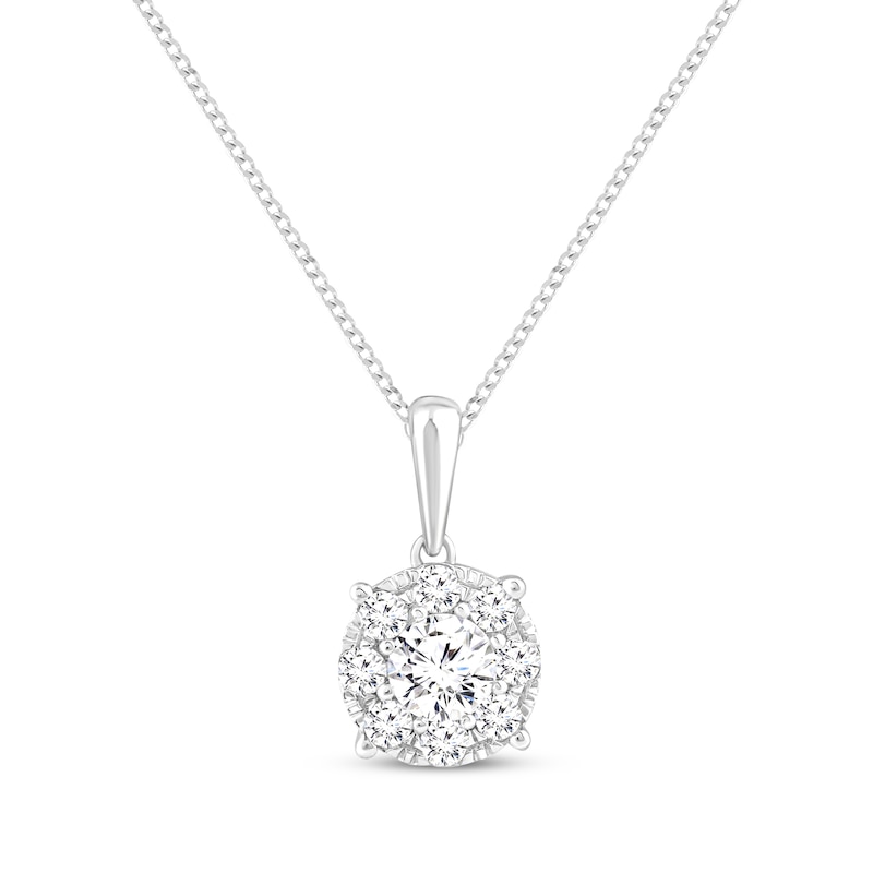 Main Image 1 of Multi-Diamond Necklace 1/2 ct tw 14K White Gold 19&quot;