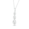 Thumbnail Image 2 of Diamond Three-Stone Twist Drop Necklace 1/10 ct tw 10K White Gold 18&quot;