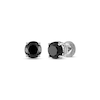 Thumbnail Image 1 of Black Diamond Solitaire Stud Earrings 3 ct tw 14K White Gold (I3)