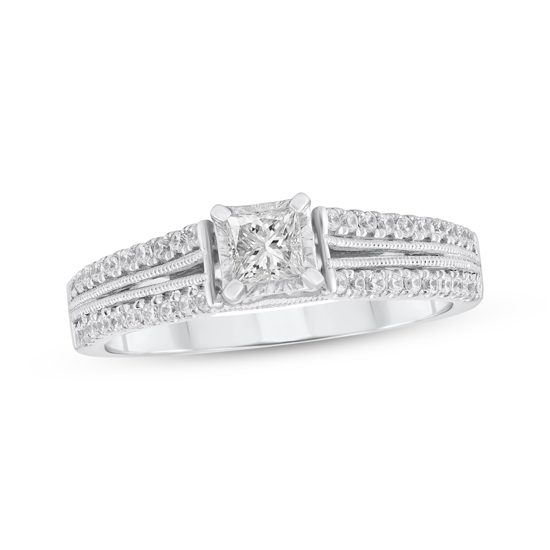 Main Image 1 of Princess-Cut Diamond Engagement Ring 1/2 ct tw 10K White Gold