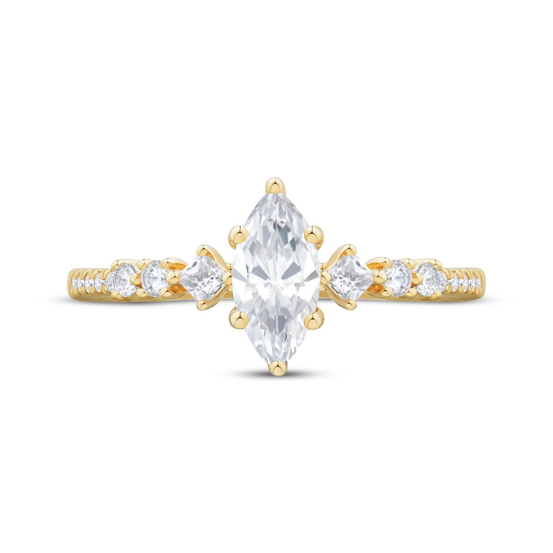 Main Image 3 of Marquise-Cut Diamond Engagement Ring 3/4 ct tw 14K Yellow Gold