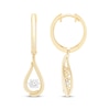 Thumbnail Image 0 of Unstoppable Love Diamond Teardrop Hoop Dangle Earrings 1/10 ct tw 10K Yellow Gold