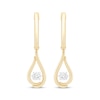 Thumbnail Image 1 of Unstoppable Love Diamond Teardrop Hoop Dangle Earrings 1/10 ct tw 10K Yellow Gold