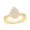 Thumbnail Image 0 of Round-Cut Diamond Double Pear Halo Engagement Ring 1/3 ct tw 10K Yellow Gold
