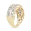 Thumbnail Image 2 of Men's Round & Baguette-Cut Diamond Multi-Row Anniversary Band 1 ct tw 10K Yellow Gold