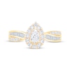 Thumbnail Image 3 of Pear-Shaped Diamond Halo Engagement Ring 3/4 ct tw 14K Yellow Gold