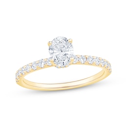Oval-Cut Diamond Engagement Ring 7/8 ct tw 14K Yellow Gold