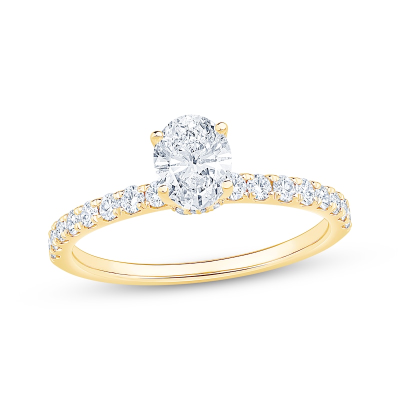 Main Image 1 of Oval-Cut Diamond Engagement Ring 7/8 ct tw 14K Yellow Gold