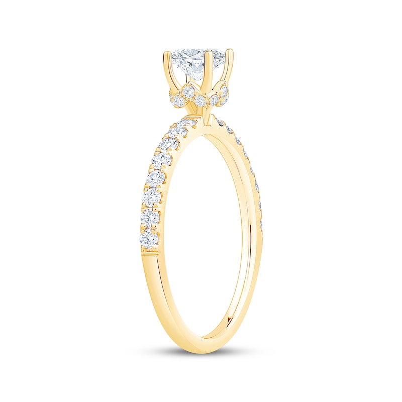 Main Image 2 of Oval-Cut Diamond Engagement Ring 7/8 ct tw 14K Yellow Gold