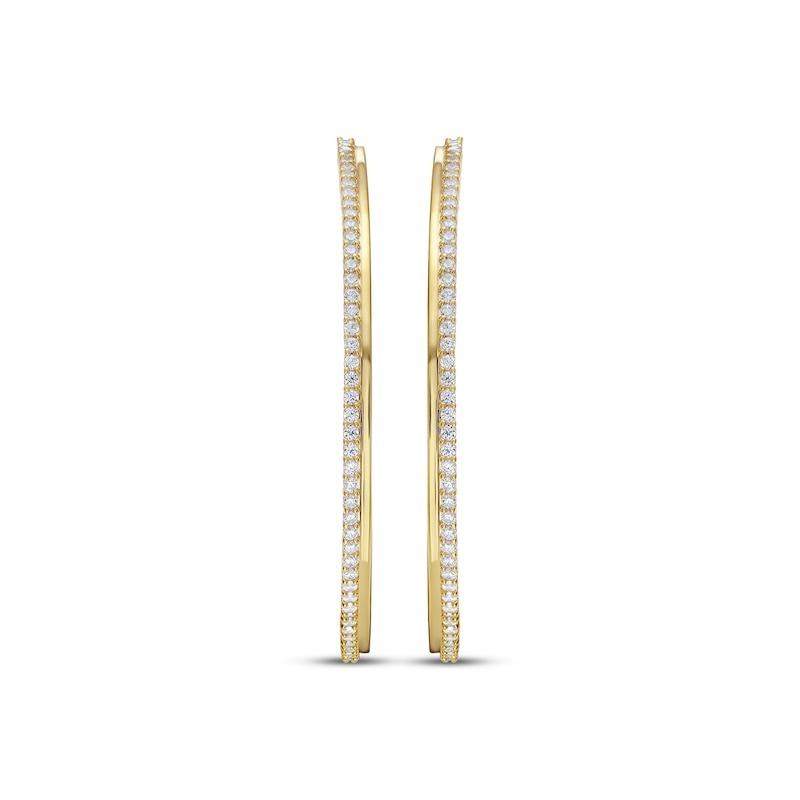 Diamond Inside-Out Hoop Earrings 1 ct tw 14K Yellow Gold 40mm