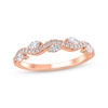 Thumbnail Image 1 of Marquise & Round-Cut Diamond Anniversary Ring 1/3 ct tw 10K Rose Gold