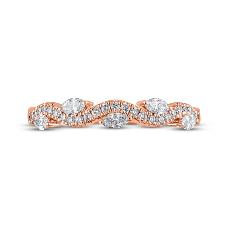 Main Image 3 of Marquise & Round-Cut Diamond Anniversary Ring 1/3 ct tw 10K Rose Gold