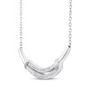 Thumbnail Image 2 of Diamond Curved Bar Necklace 1/2 ct tw Sterling Silver 18&quot;