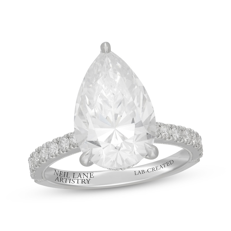 Main Image 1 of Neil Lane Artistry Pear-Shaped Lab-Grown Diamond Engagement Ring 5-5/8 ct tw 14K White Gold