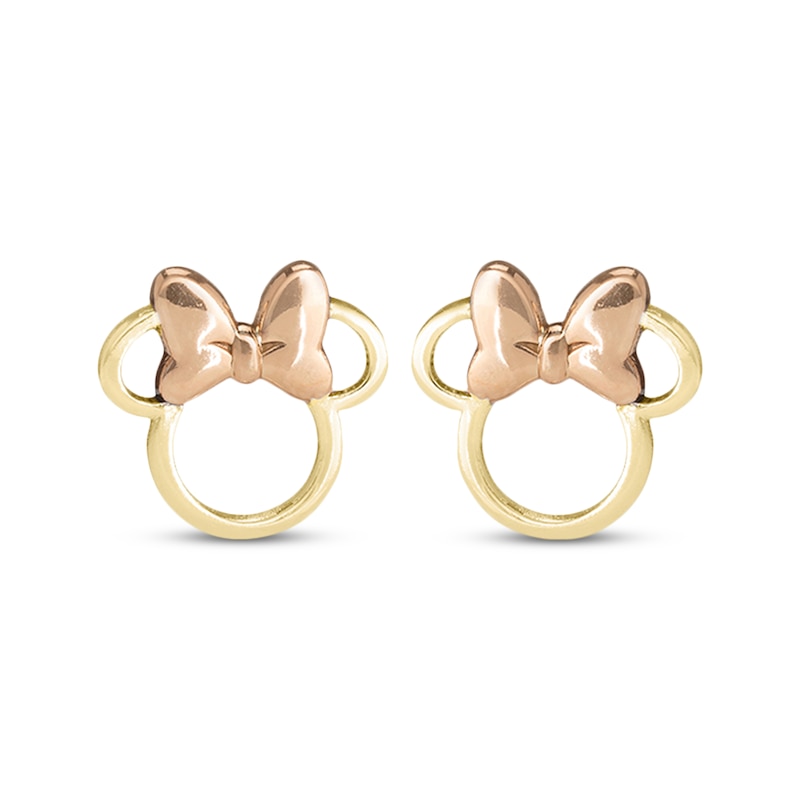 Main Image 1 of Children's Minnie Mouse Stud Earrings 14K Two-Tone Gold